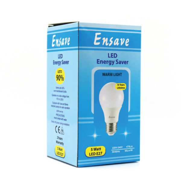 Ensave LED Energy Saver Warm White 220-240V 8 Watt