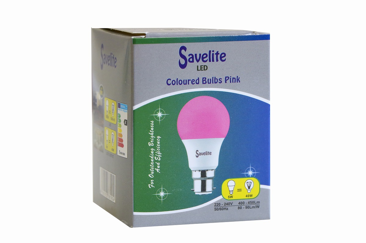 Savelite LED Colored Bulb A55 5W Pink