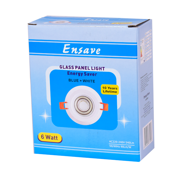 Ensave Glass Panel Lights 6W  Blue + White