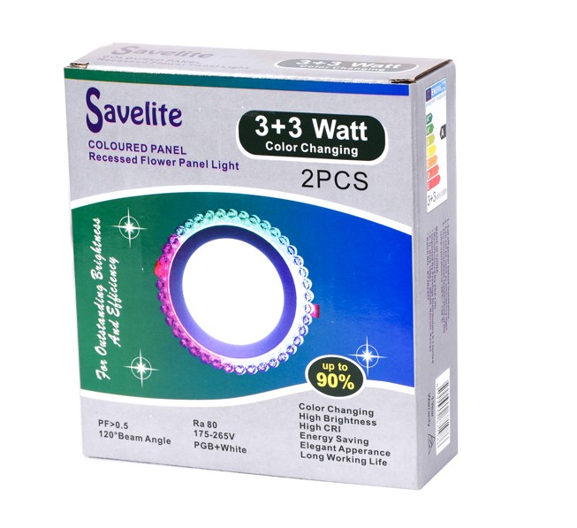 Savelite LED Coloured Flower Panel  3+3W